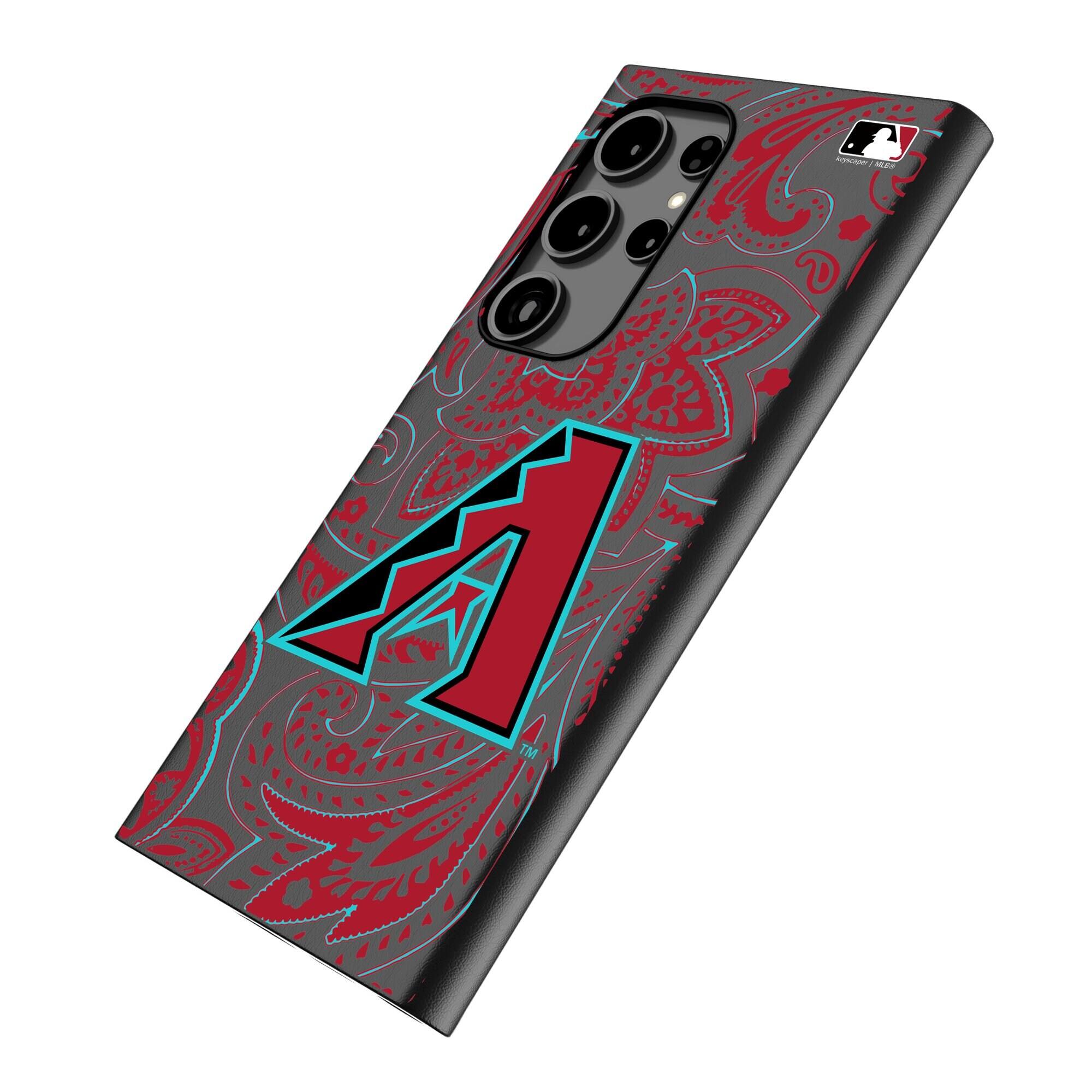 Alt View 1. Keyscaper - Arizona Diamondbacks Paisley Galaxy Magnetic Bump Case - S25 - Black.