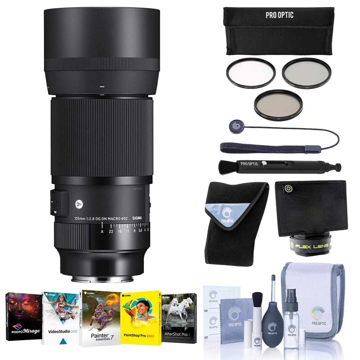 Bundle - Sigma - 105mm f/2.8 DG DN ART Macro Lens for Sony E w/PC Software Acc Kit