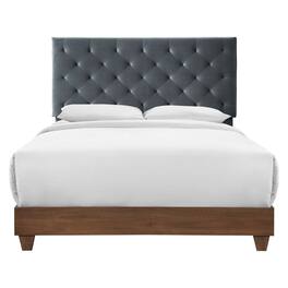 Modway - Rhiannon Diamond Tufted Upholstered Performance Velvet Queen Bed - Gray