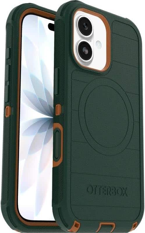 OtterBox - iPhone 17 (Only) - Defender Series Case - Case Only - Snaps on MagSafe - Tough - Rugged & Durable - Green Intrigue