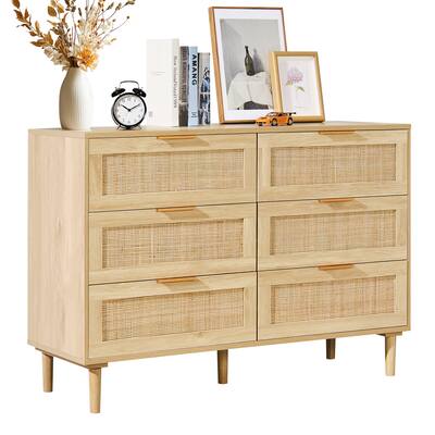 VEVOR 6 Drawer Rattan Dresser, Boho Dresser, Rattan Chest of Drawers with Spacious Storage, Natural Rattan Dresser for Bedroom Natural Wood Color SR191630ND - Best Buy VEVOR 6 Drawer Rattan Dresser, Boho Dresser, Rattan Chest of Drawers with Spacious Storage, Natural Rattan Dresser for Bedroom Natural Wood Color SR191630ND - Best Buy