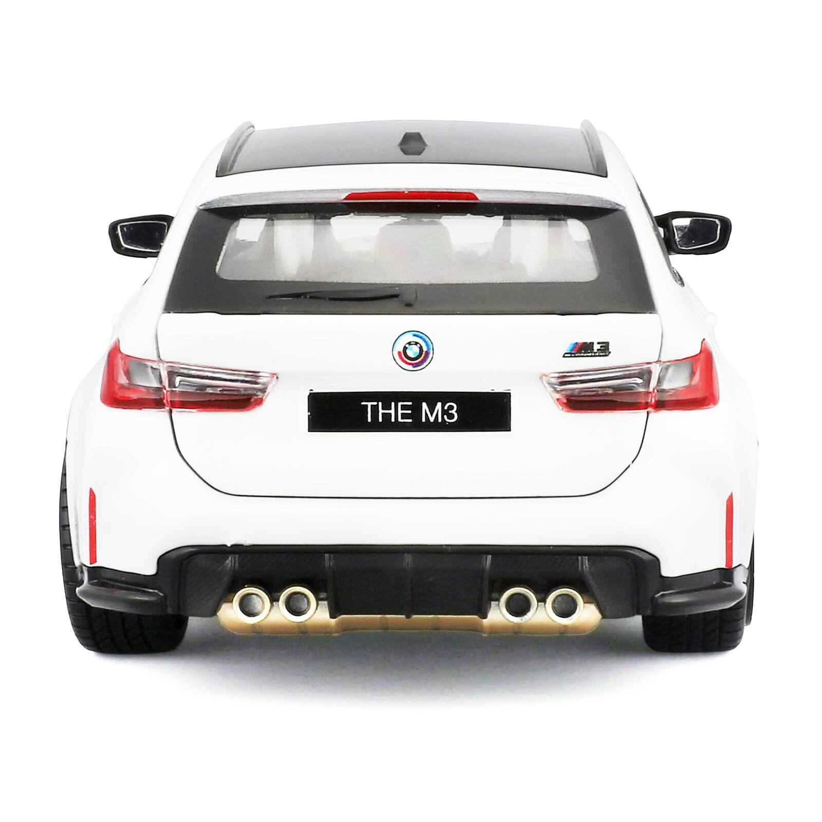 Alt View 4. Bburago - 2023 BMW M3 Touring White with Black Top 1/24 Diecast Model Car by Bburago.