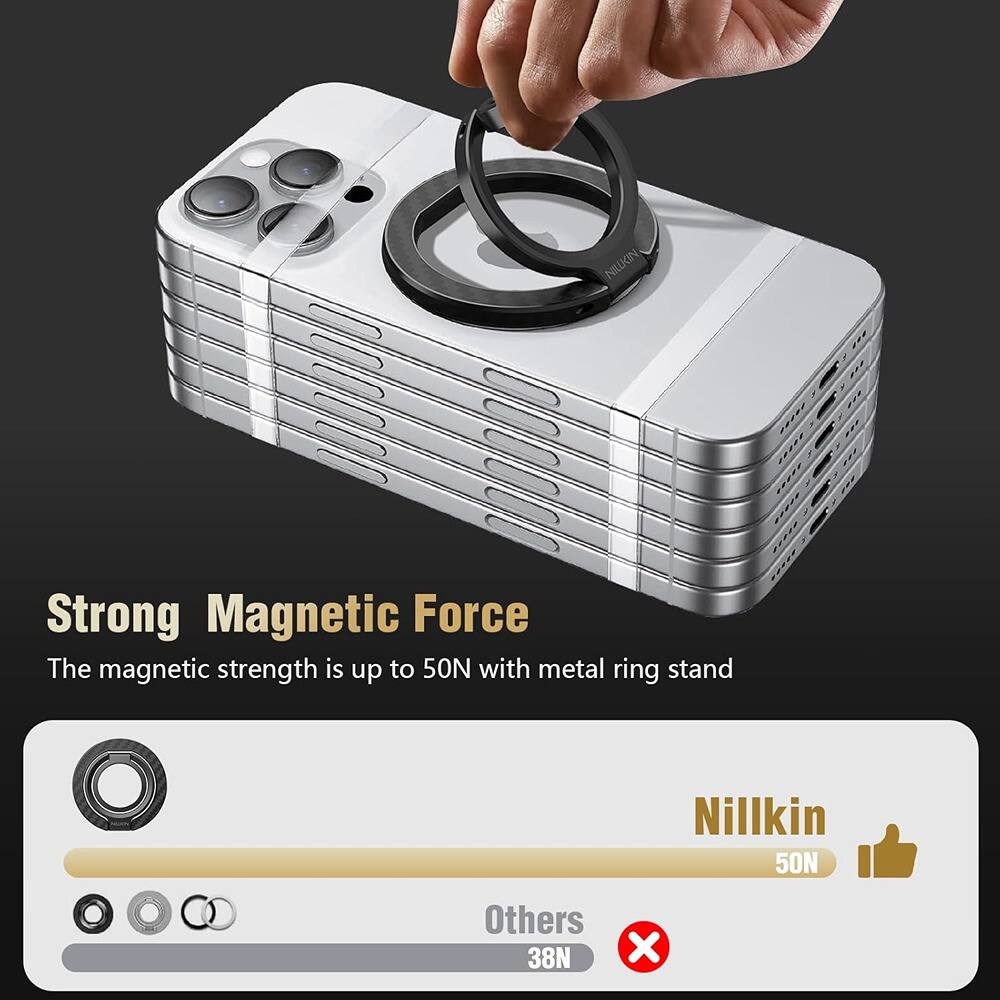 Alt View 1. PARKER SLATER - Magnetic Phone Ring Holder – Aluminum, Black, Kickstand - Black.