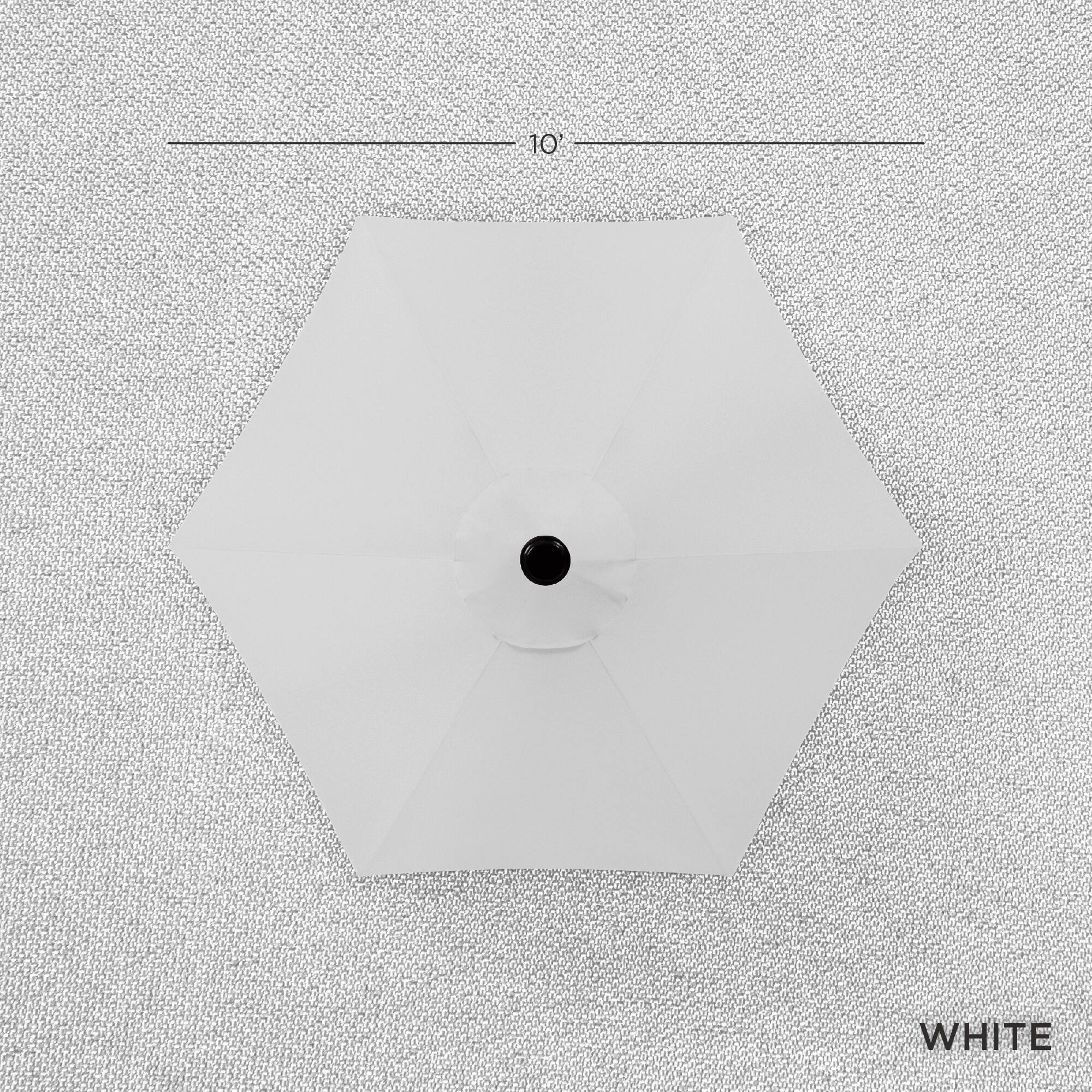 Alt View 3. Best Choice Products - Best Choice Products 10ft Outdoor Steel Market Patio Umbrella w/ Crank, Tilt Push Button, 6 Ribs - White - White.