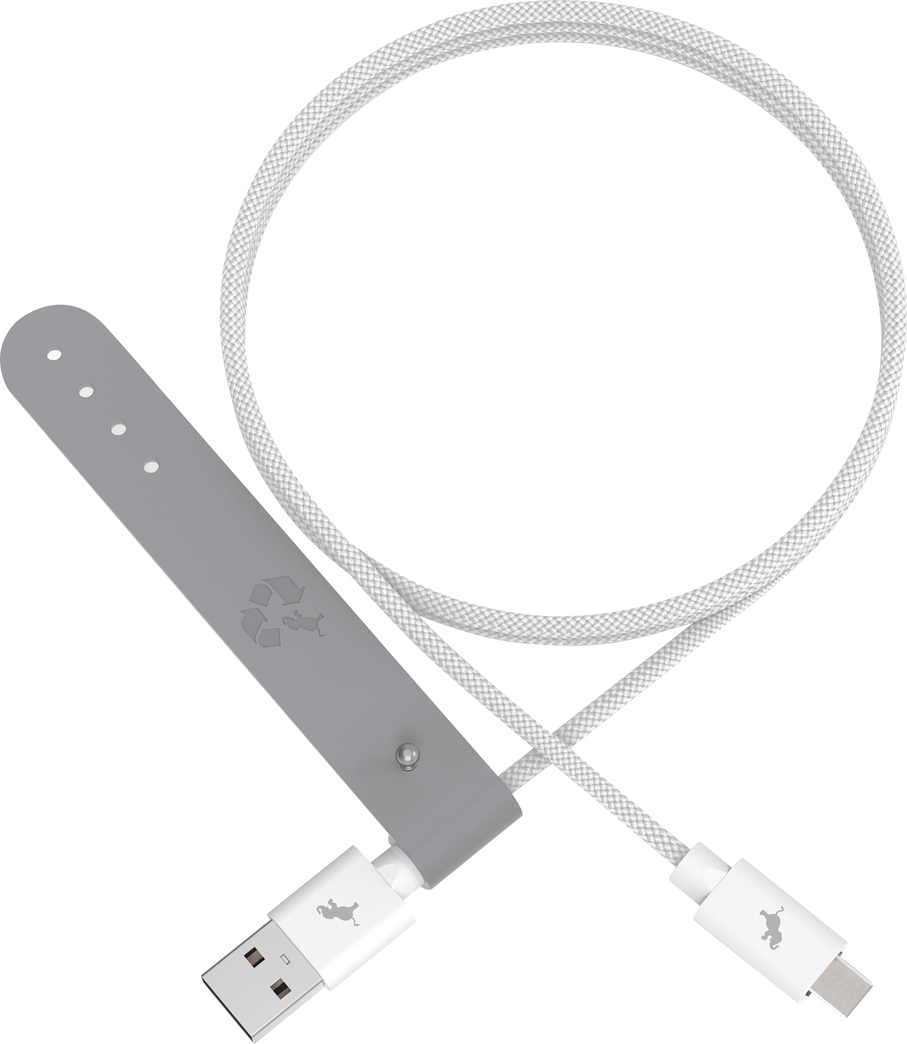 Alt View 1. Nimble - Powerknit USB-A to USB-C Cable 1M/3.3FT Fast Charging for iPhone 16/15, Samsung S24–S10, Note 20/10, Pixel, Moto & More - White.