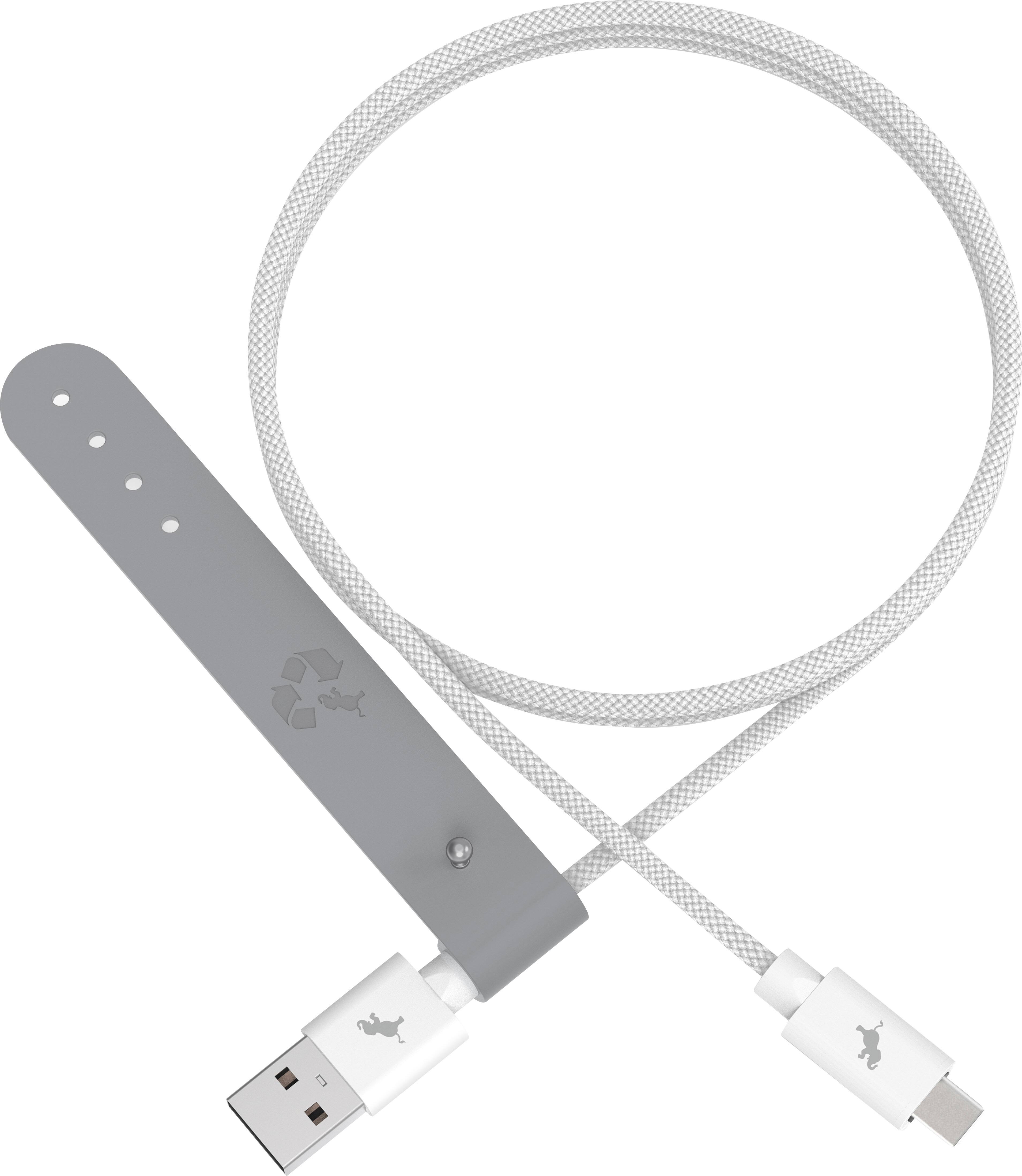 Alt View 1. Nimble - Powerknit USB-A to USB-C Cable 1M/3.3FT Fast Charging for iPhone 16/15, Samsung S24–S10, Note 20/10, Pixel, Moto & More - White.