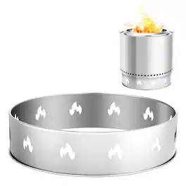 VEVOR - Fire Pit Stand for Solo Stove Bonfire,19.5 Inch Smokeless Fire Pit Ring,Stainless Steel Fireplace Stove Ranger Support - Silver