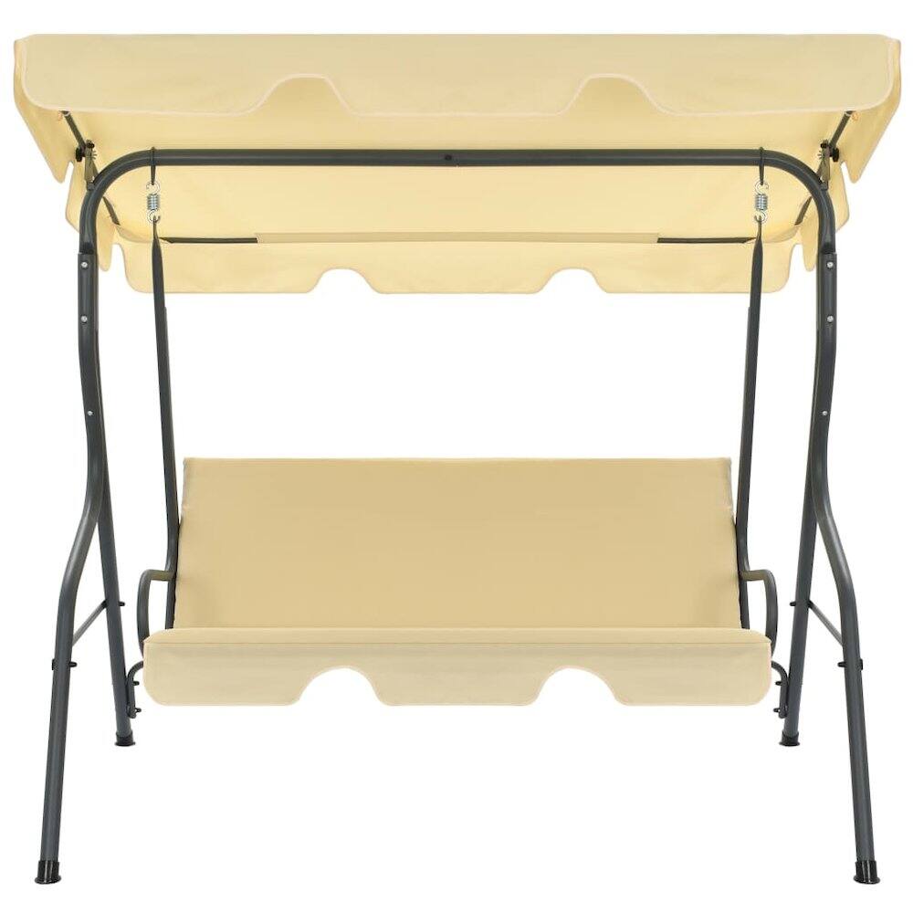 Left. vidaXL - vidaXL Garden Swing Seat Cream White Powder-coated steel, Polyester Large - Cream.