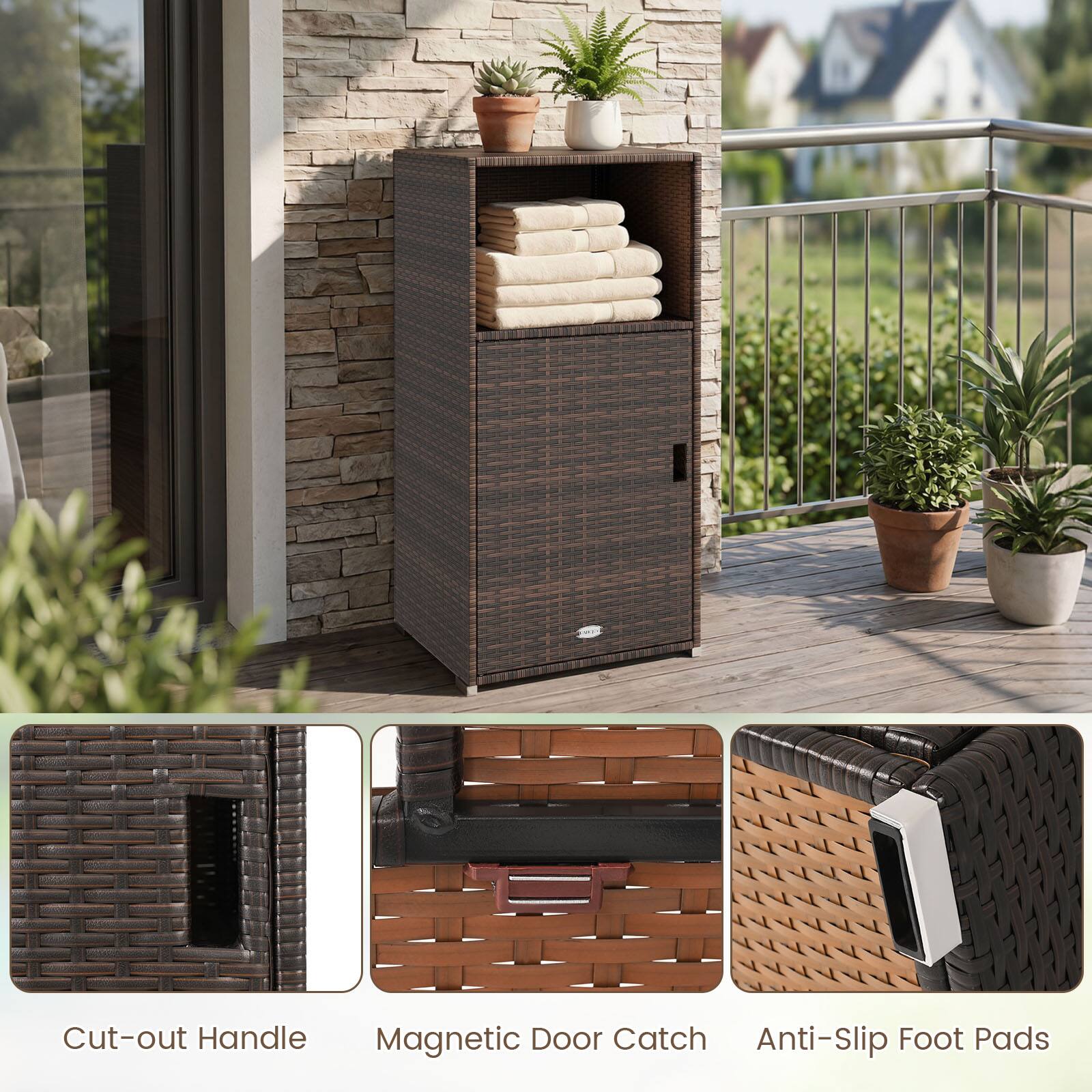Cut-out Handle Magnetic Door Catch Anti-Slip Foot Pads