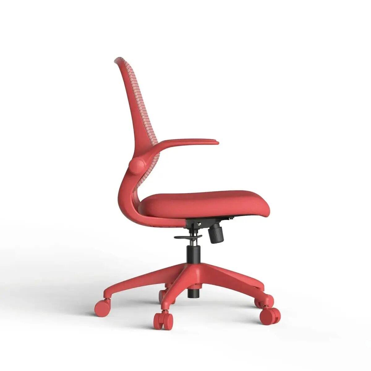 Alt View 4. Platinum-Level - Ergonomic Home Office, Mesh Back, Integrated Molded Foam, Red - Red.