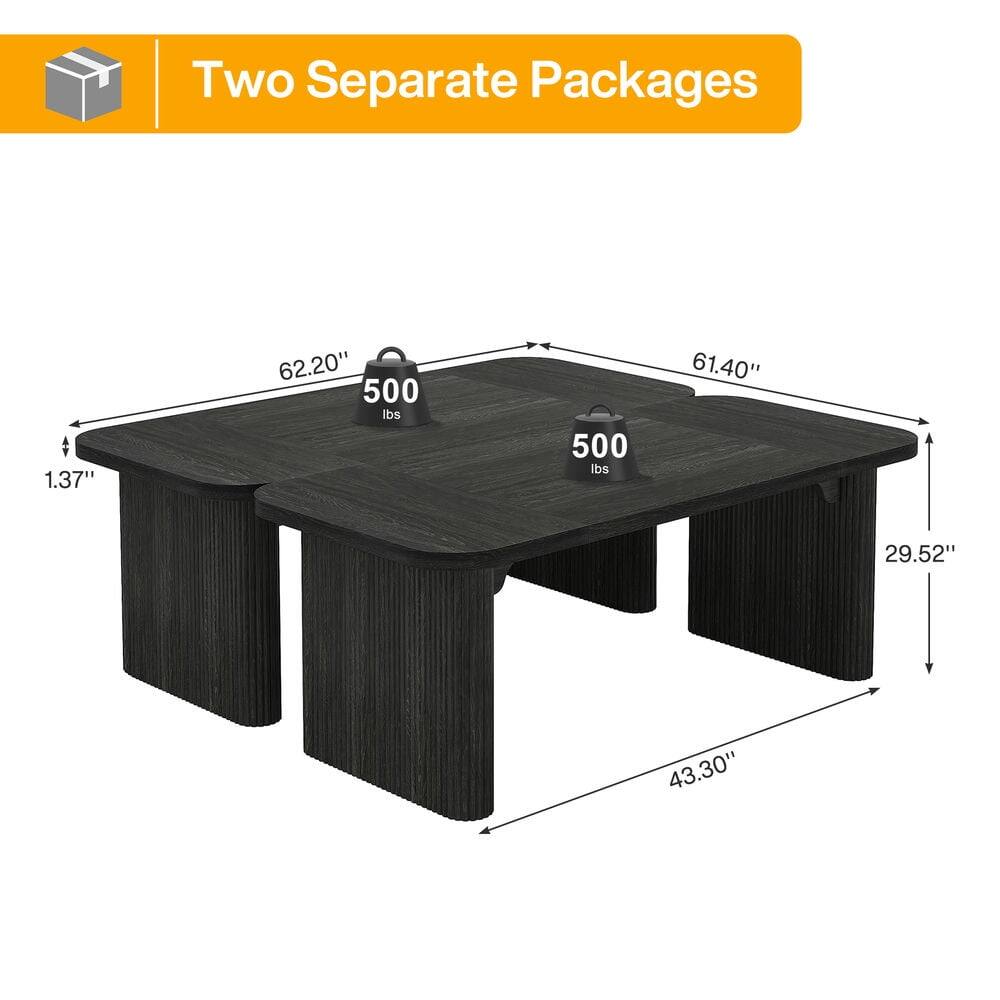 Two Separate Packages

- 62.20"
- 61.40"
- 29.52"
- 43.30"
- 1.37"
- 500 lbs
- 500 lbs
