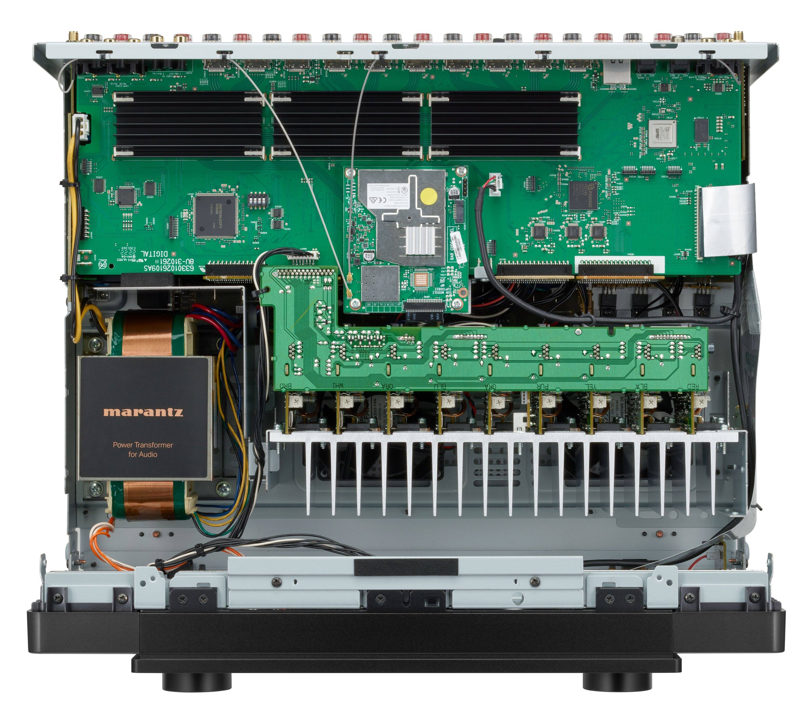 Alt View 11. Marantz - Cinema 40 125W 9.4 Ch Bluetooth Capable with HEOS and Dolby Atmos 8K Ultra HD A/V Home Theater Receiver with Alexa - Silver Gold.