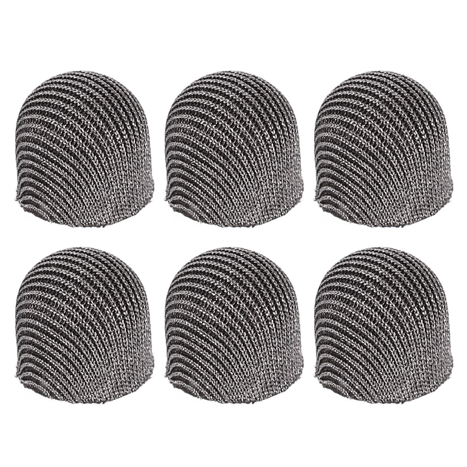 Unique Bargains - 6pcs 7mm Mesh Fiber Replacement Tips for Capacitive Stylus Pen for Tablets Phones - Gray