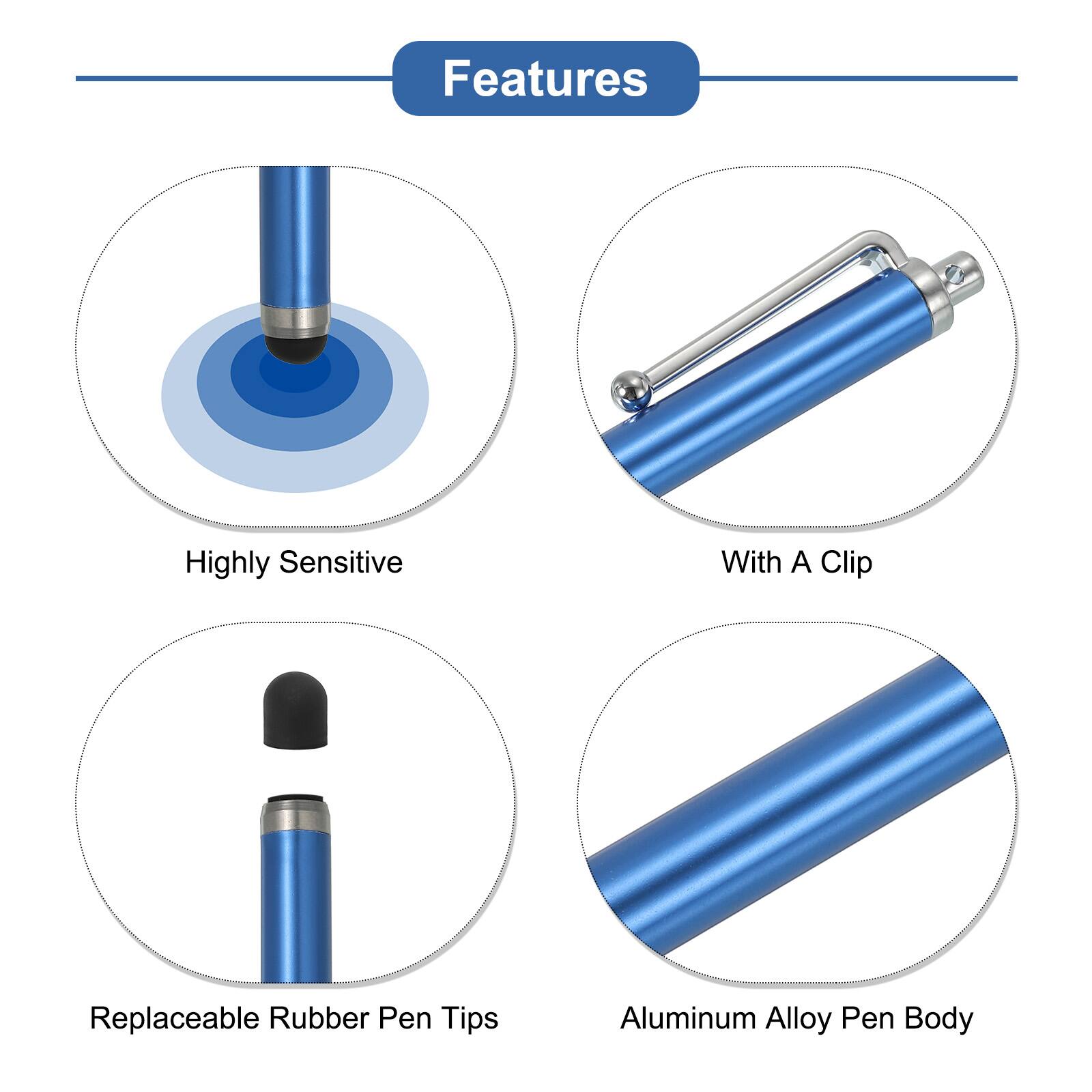 Features:
- Highly Sensitive
- With A Clip
- Replaceable Rubber Pen Tips
- Aluminum Alloy Pen Body