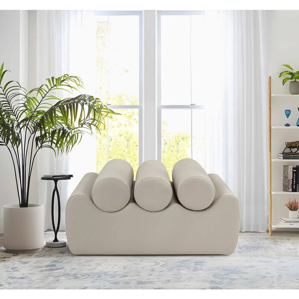 Alt View 1. Meridian Furniture - Rumble Taupe Vegan Leather Bench - Brown.
