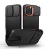 Front. SURITCH - Bumper Case for iPhone 16 Pro Max with Camera Cover, Compatible with MagSafe,Kickstand, Shockproof Slim Protective Cover - Aurora Black.