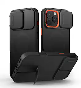 SURITCH - Bumper Case for iPhone 16 Pro Max with Camera Cover, Compatible with MagSafe,Kickstand, Shockproof Slim Protective Cover - Aurora Black
