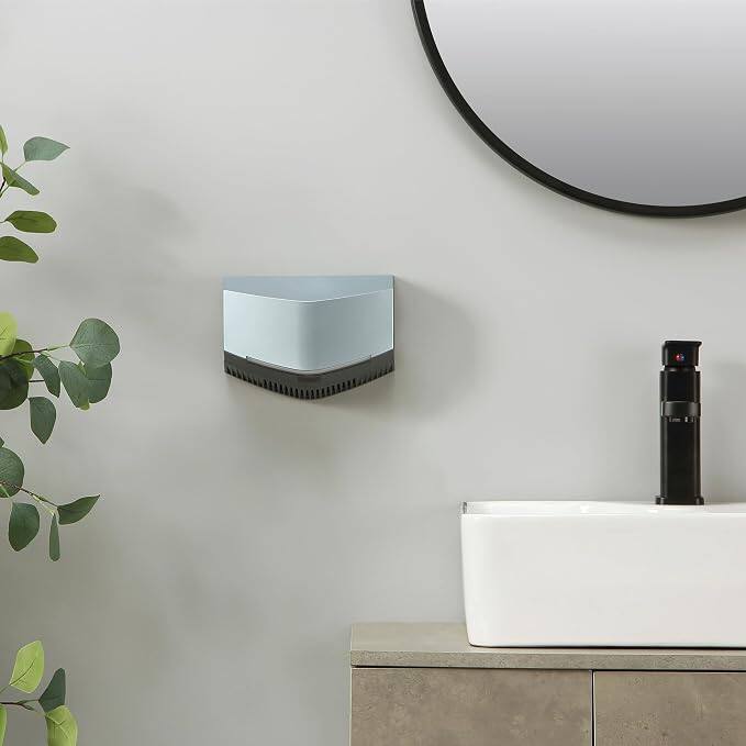 Angle. RevSquared - REVSQUARED Hand Dryer for Home, Bathrooms Commercial Hand Dryer with Air Filter - blue.