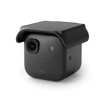 Front. Blink - Blink Solaris 2K+ — Solar-powered wireless smart security camera, runs in as little as 45 minutes of direct sun, Add on - Black.