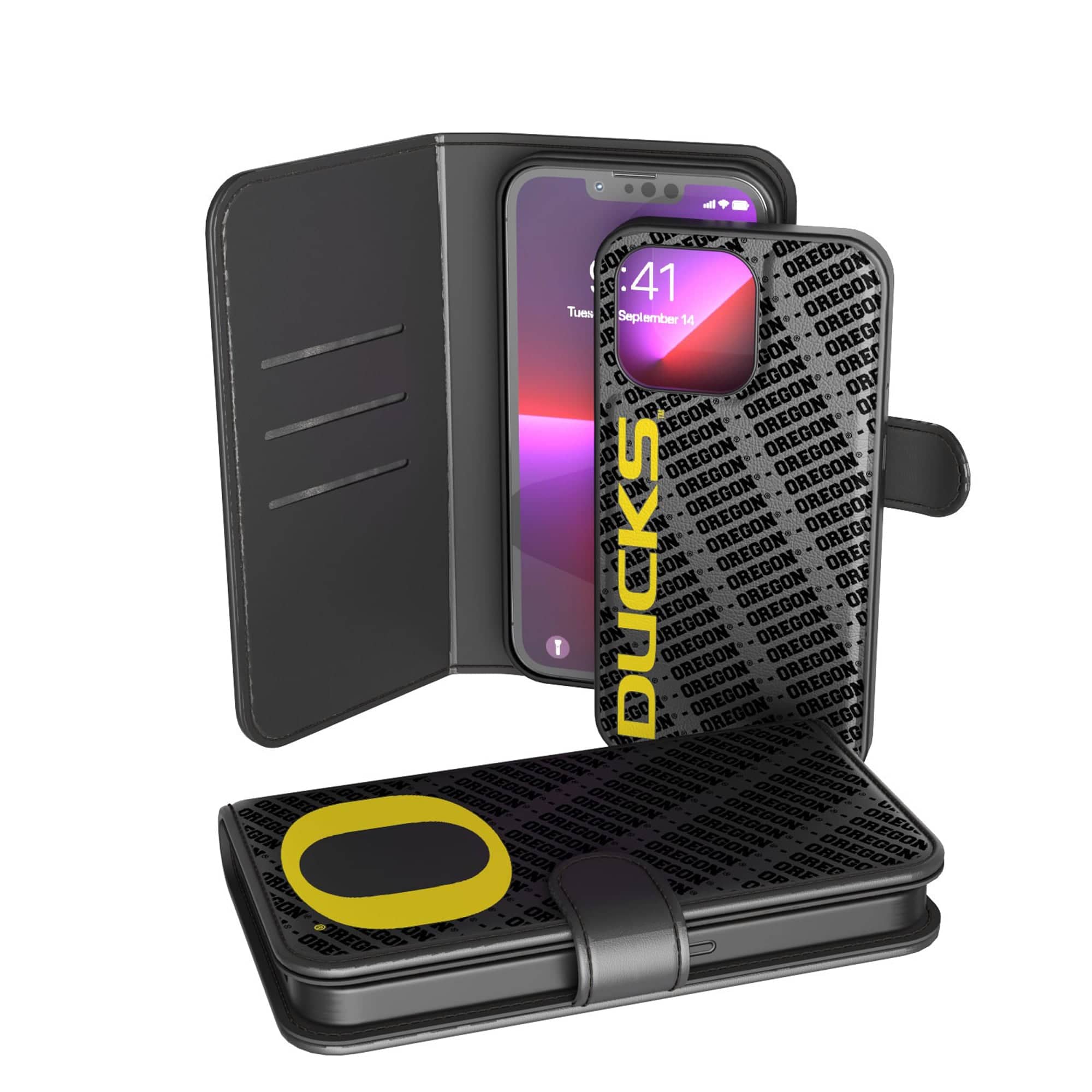Keyscaper - NCAA - Oregon Ducks iPhone Wallet Case - 12/12 Pro - Multicolor