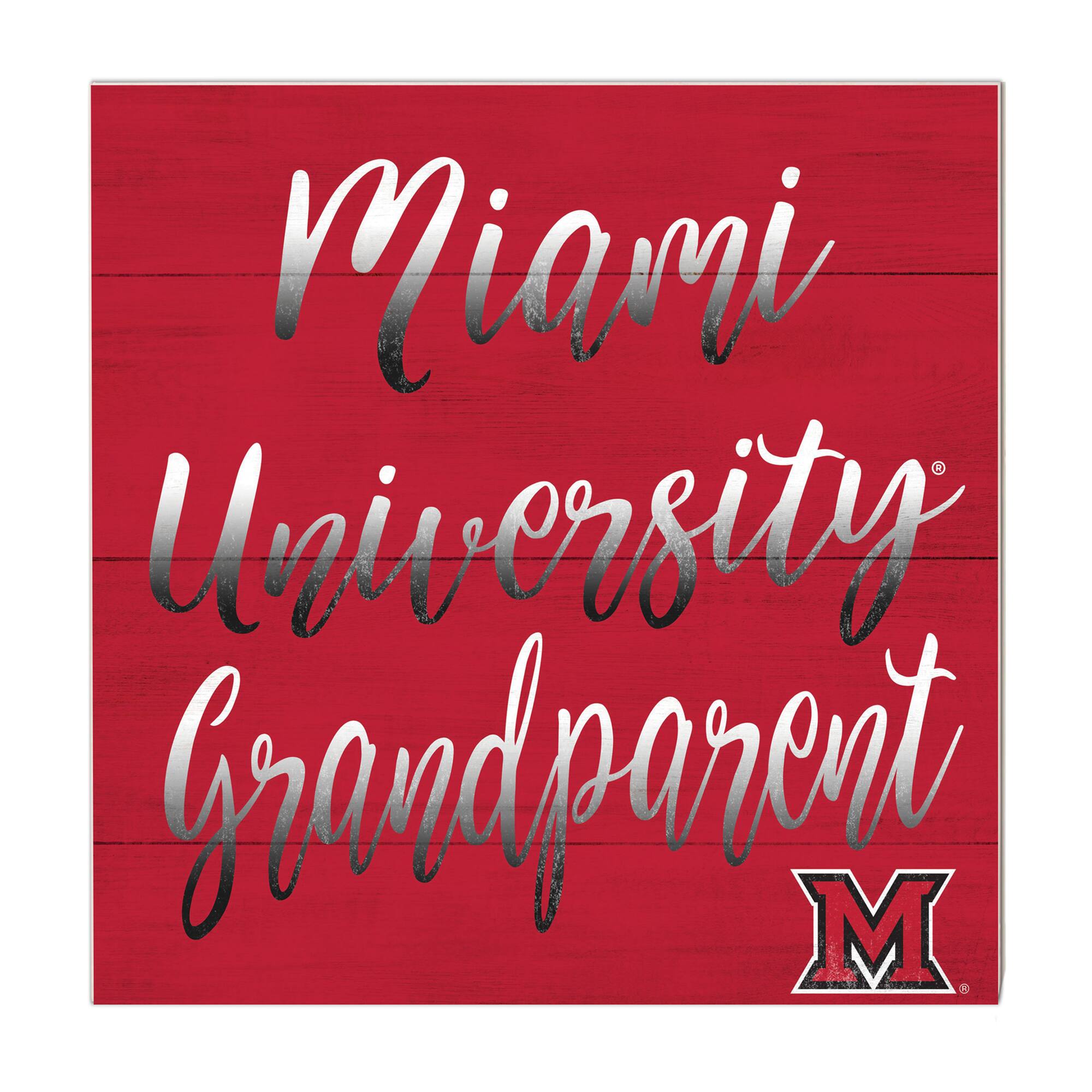 Red Miami University RedHawks 10'' x 10'' Grandparent Plaque