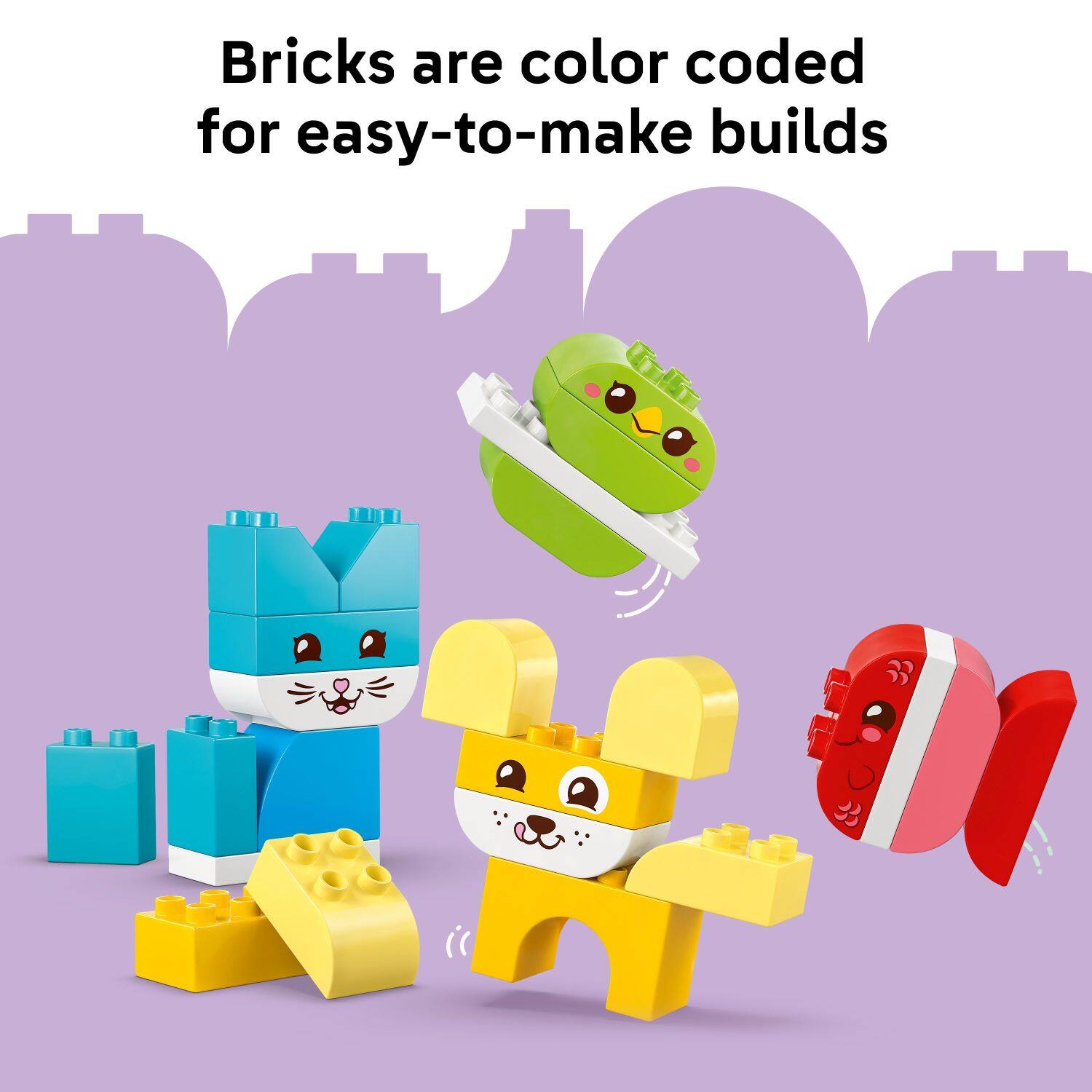 Bricks are color coded for easy-to-make builds
