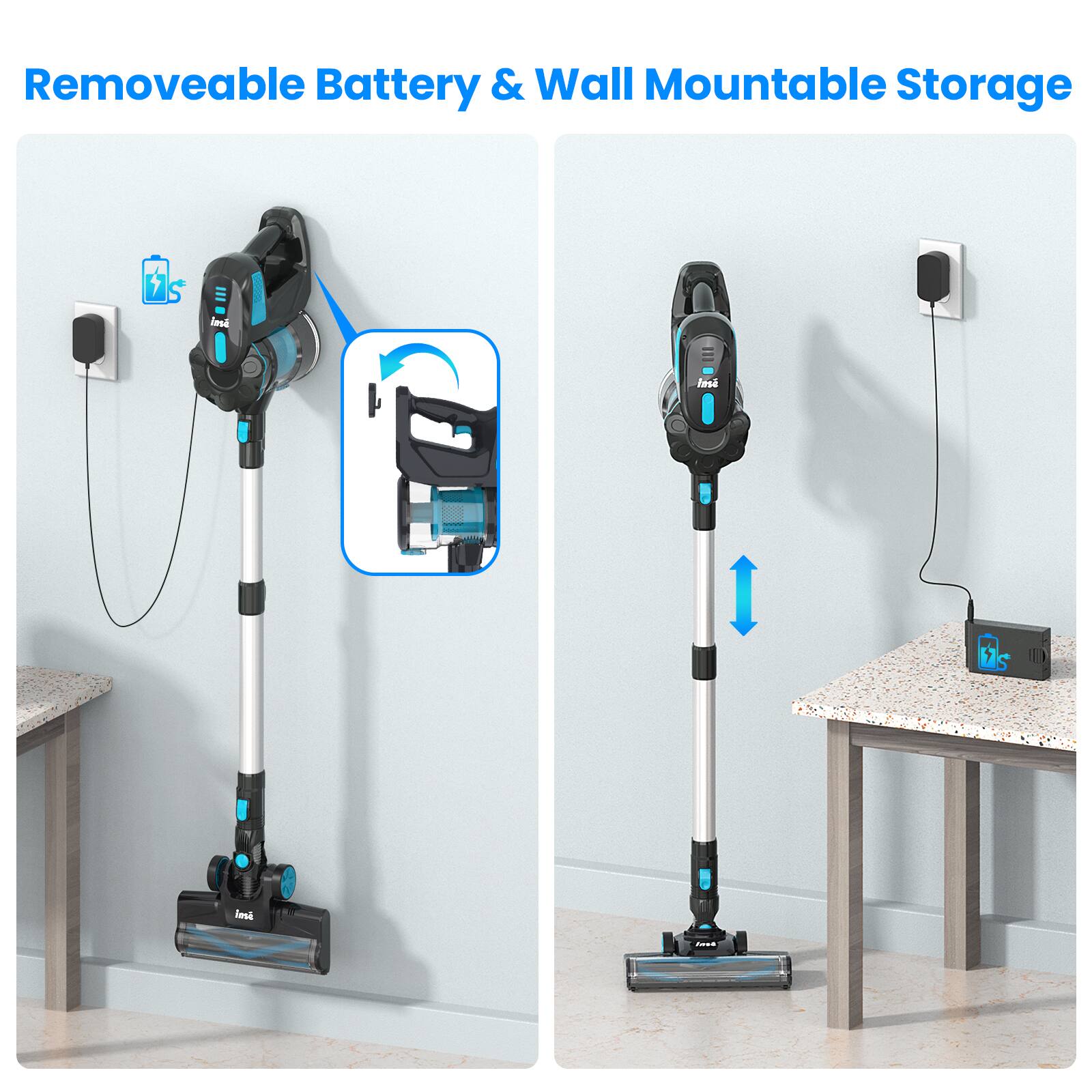 Removeable Battery & Wall Mountable Storage