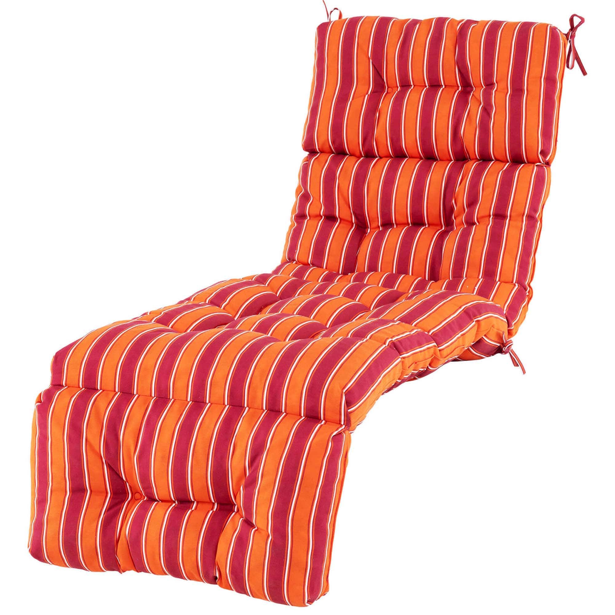Front. Gymax - Gymax 73'' Lounge Chaise Cushion Padded Recliner Cushion Orange - Orange.