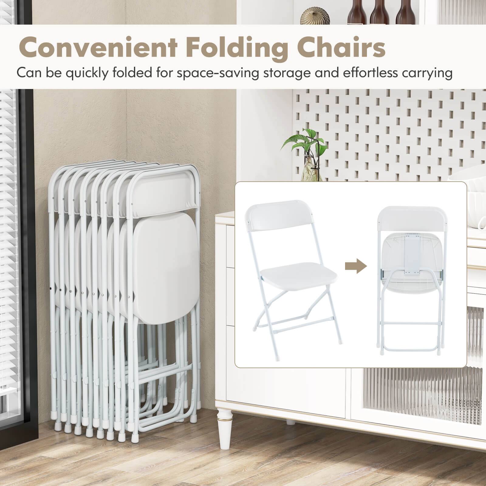Convenient Folding Chairs
Can be quickly folded for space-saving storage and effortless carrying