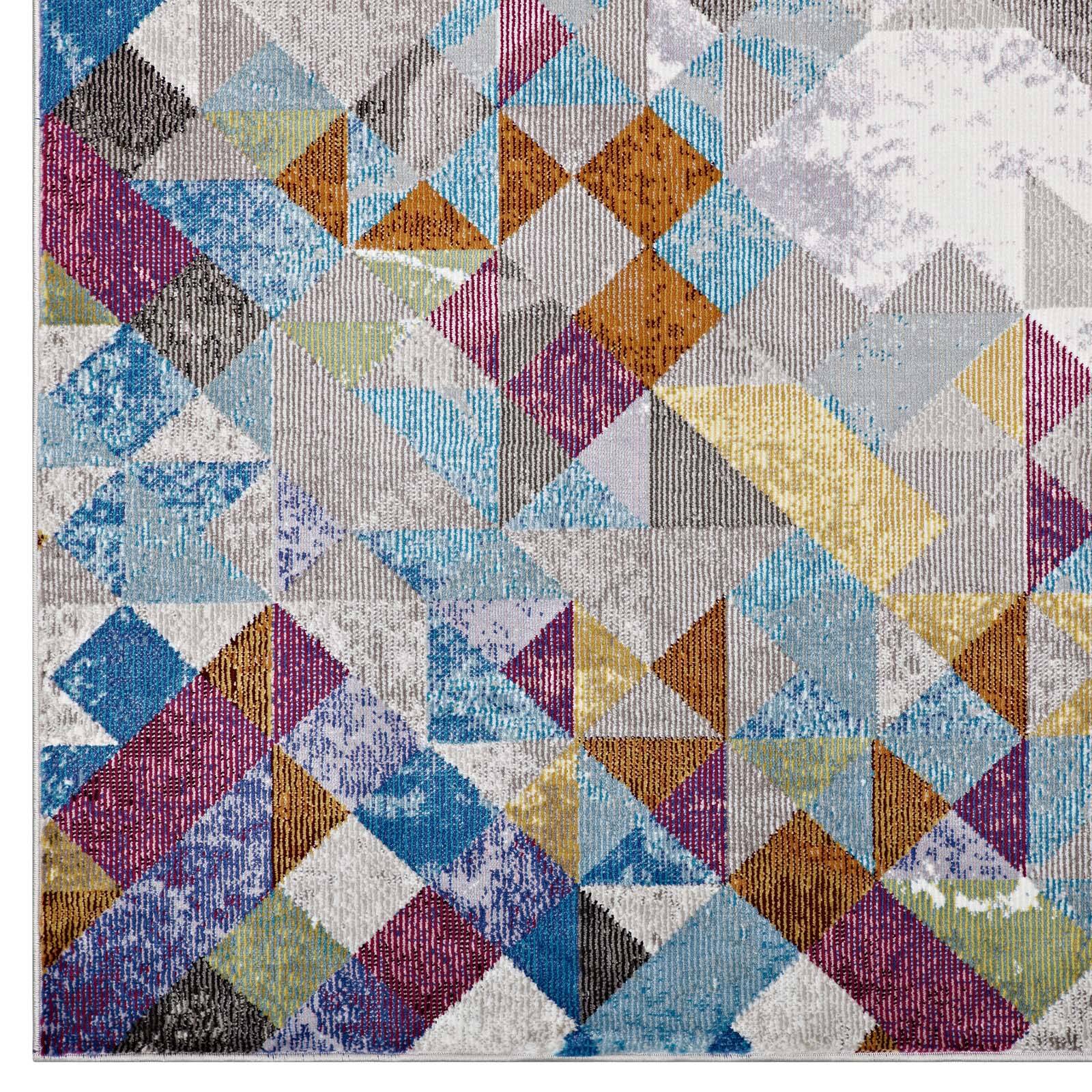 Alt View 1. Modway - Lavendula Triangle Mosaic Area Rug - Multicolored.