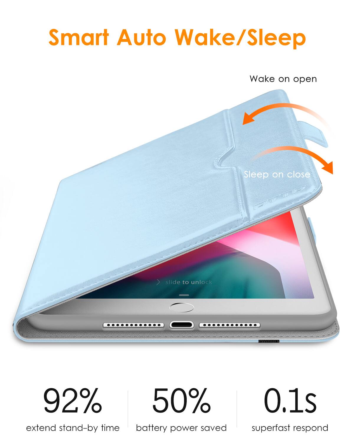 Smart Auto Wake/Sleep

- Wake on open
- Sleep on close

92% extend stand-by time

50% battery power saved

0.1s superfast respond