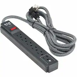 Eaton Tripp Lite Series Protect It! 6-Outlet Surge Protector - 5-15R Outlets, 1200 Joules, 10 ft. (3 m) Braided Cord - Black