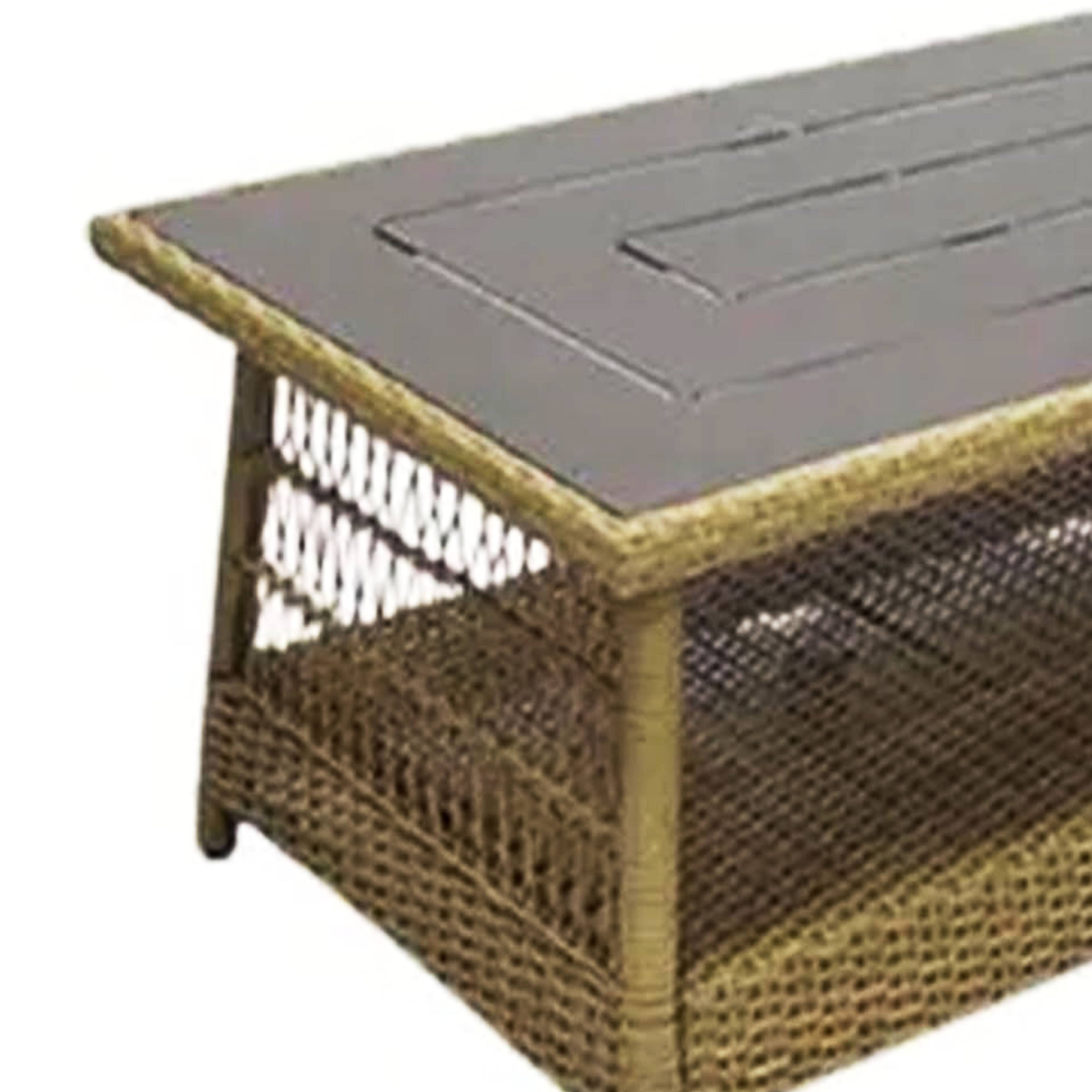 Alt View 5. Four Seasons Courtyard - Four Seasons Courtyard Positano 40" x 26" Outdoor Wicker Coffee Table, Brown - Brown.