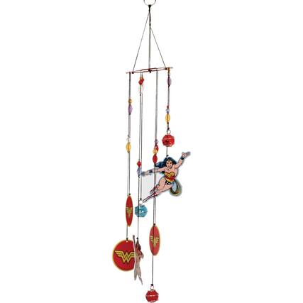 Front. Spoontiques - Spoontiques DC Comics Wonder Woman Metal Wind Chime Outdoor Garden Décor Backyard and Patio Decoration 17 inch.