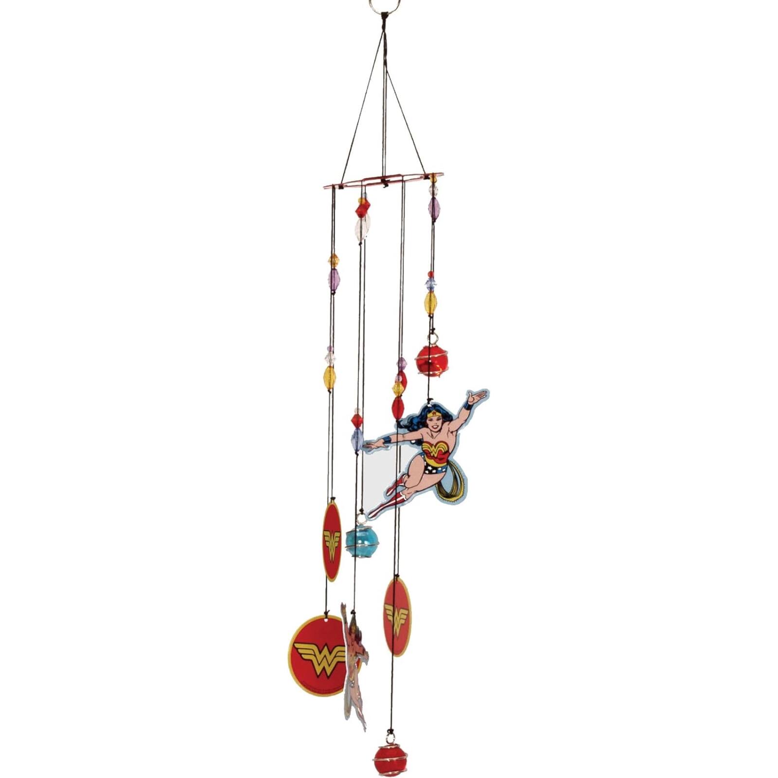 Front. Spoontiques - Spoontiques DC Comics Wonder Woman Metal Wind Chime Outdoor Garden Décor Backyard and Patio Decoration 17 inch.