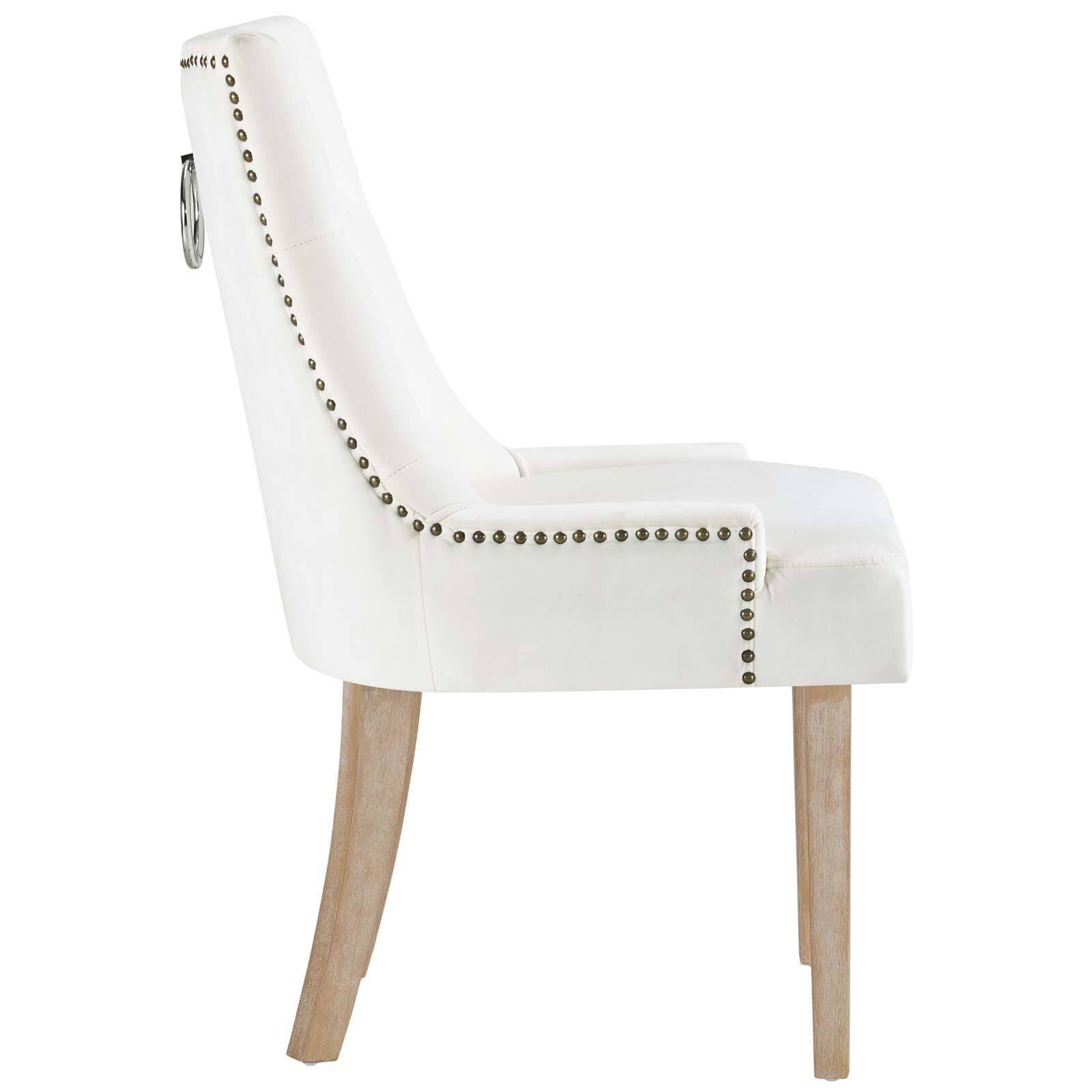 Back. Modway - Pose Performance Velvet Dining Chair Set of 2 by Modway - Ivory.