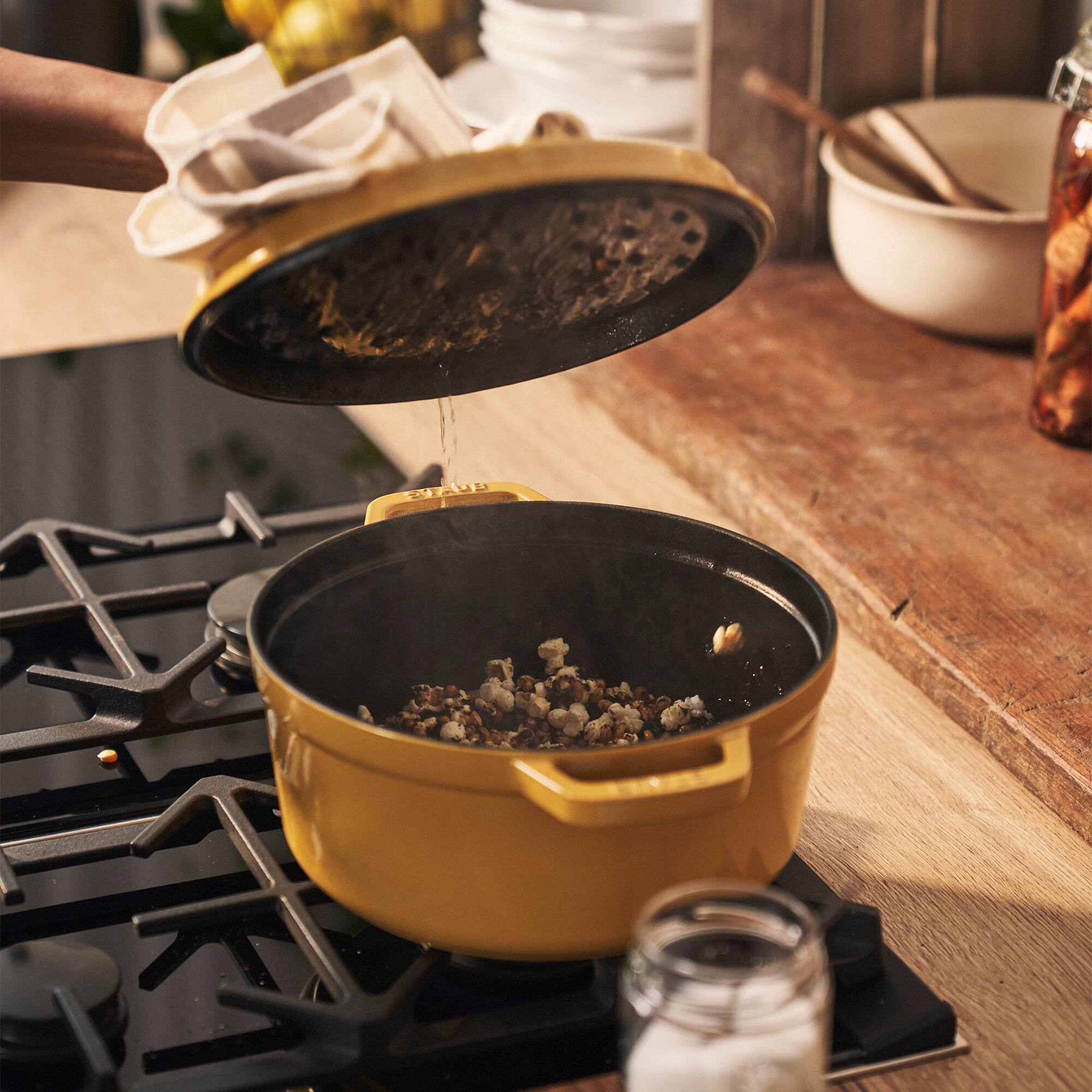 Alt View 9. Staub - Staub Cast Iron 4-qt Round Dutch Oven - Citron - Citron.