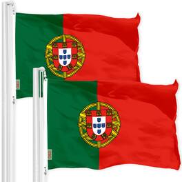 G128 - Portugal Flag 3 ft x 5 ft 2-Pack 150D Printed Polyester - Assorted Colors