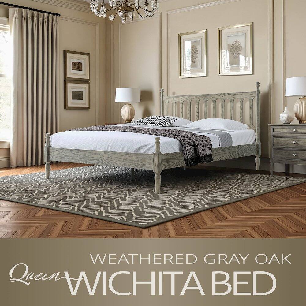 WEATHERED GRAY OAK Queen WICHITA BED