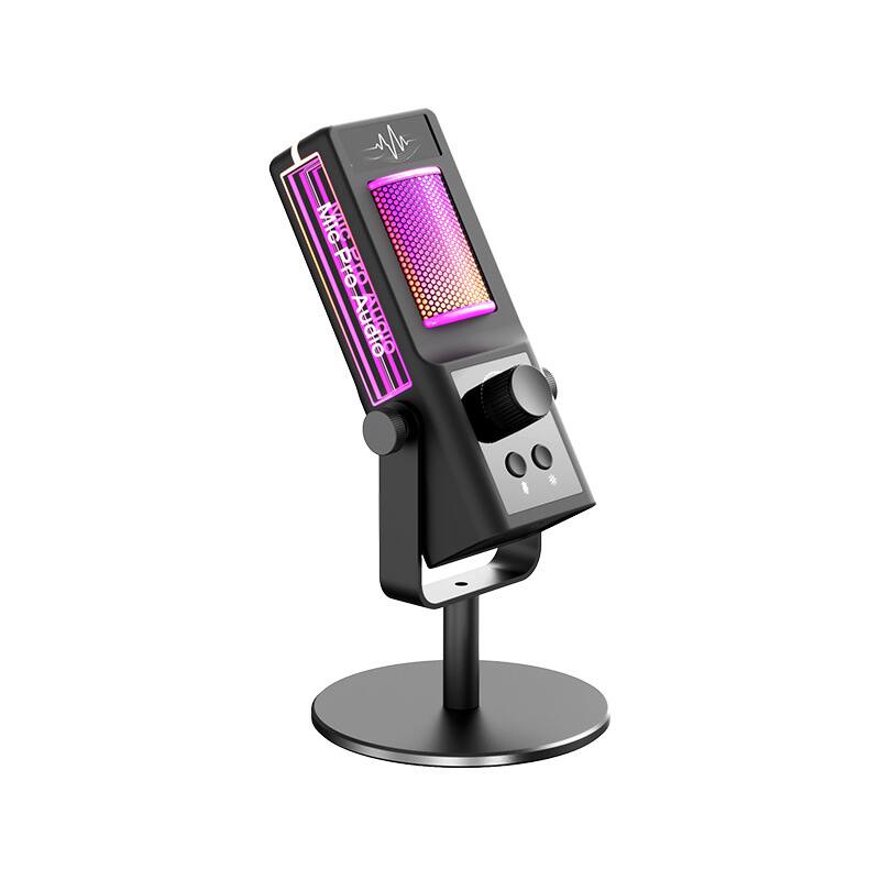 Cluzine - RGB Gaming USB Condenser Microphone, 384kHz/24bit, Noise Reduction, for PC Streaming & Gaming
