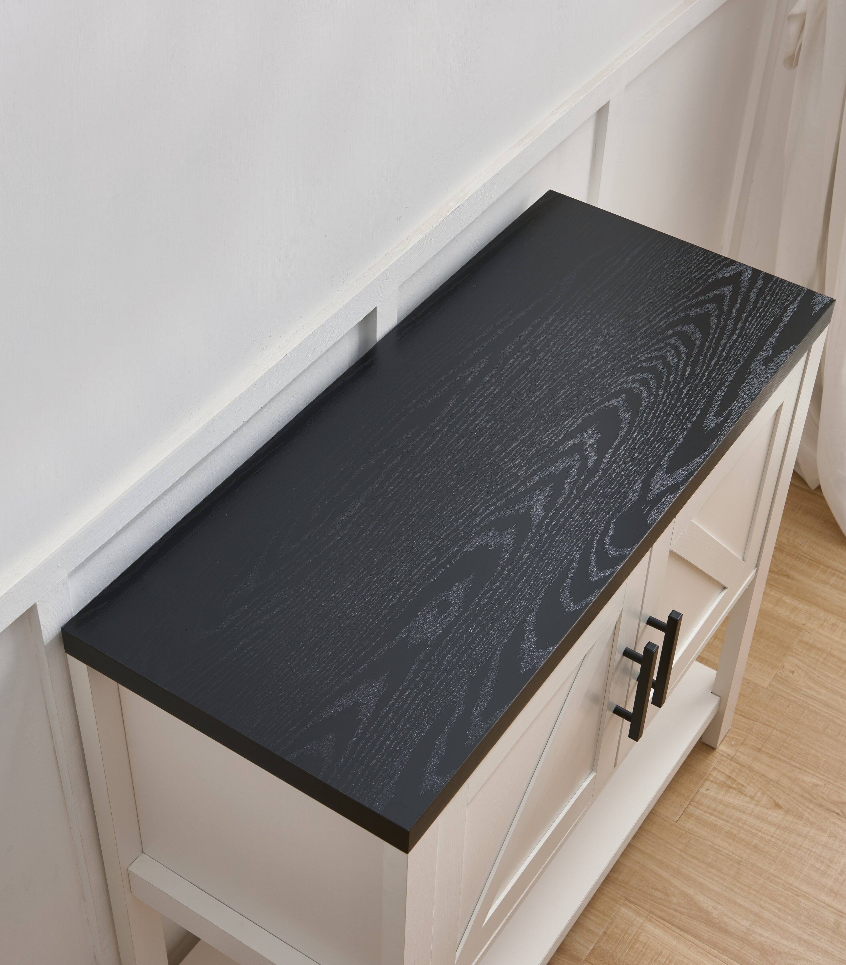 Alt View 2. Kings Brand Furniture - Kings Brand Furniture Teresa 2-Door Modern Console Table, Buffet Storage Cabinet - Black.