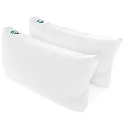 Front. Sleepgram - Sleepgram Bed Support Sleeping Pillow with Cover, King Size, White (2 Pack) - White.