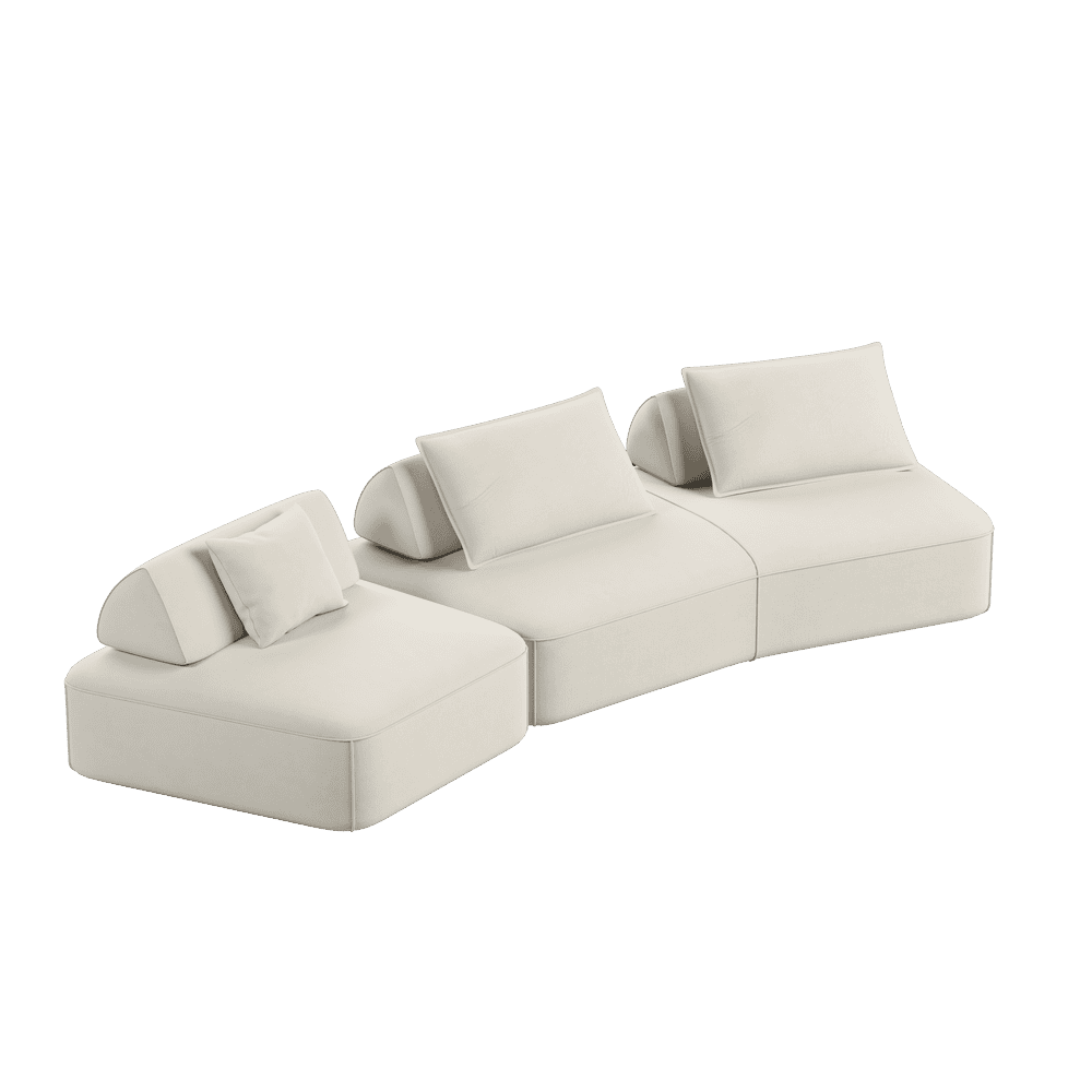 Alt View 7. Kadyn - 139" Oversized Modular Sectional Sofa, Plush Chenille Upholstery with Deep Seating and DIY Setup, Beige - Beige.