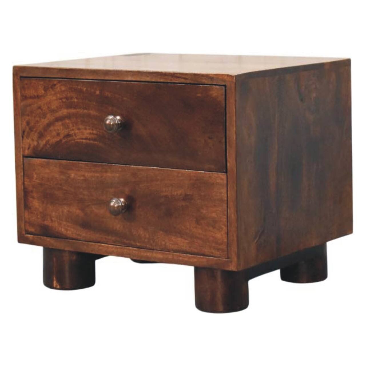 Left. Artisan Furniture - Artisan Furniture Solid Wood California Walnut Two Drawer Bedside, Brown - Brown.