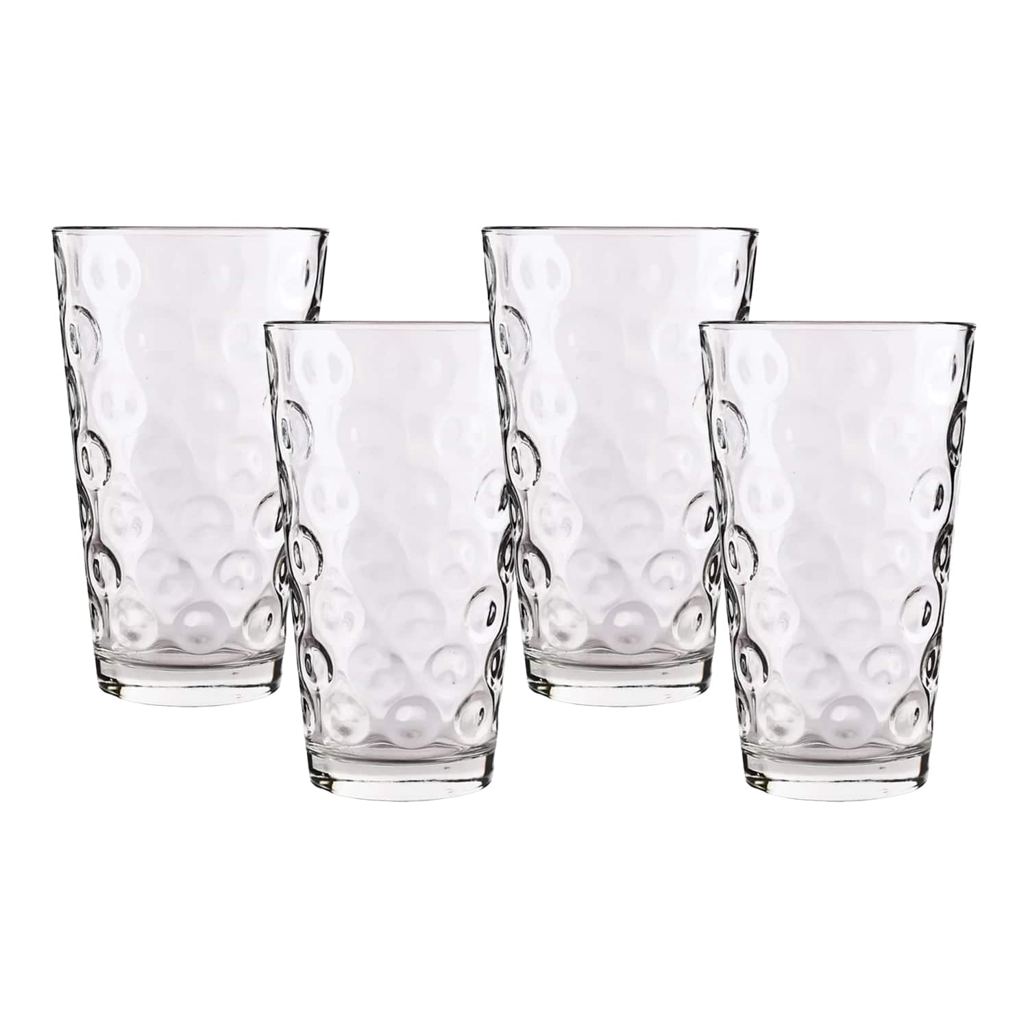 Jay Import - Double Circle Set of 4 Juice Glasses 7 OZ - Clear