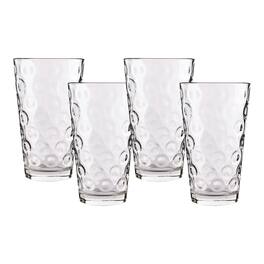 Jay Import - Double Circle Set of 4 Juice Glasses 7 OZ - Clear