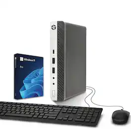 HP - Refurbished Excellent - ProDesk G3 Tiny Computer Desktop PC | Intel Core i3-6th 3.2GHz | 8GB DDR4 RAM | 128GB SSD | KB & Mouse | Wi-Fi | Win11 - Silver
