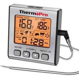 PARKER SLATER - Digital Meat Thermometer - Backlight, Timer, for Grilling, BBQ, Smoker, Oven