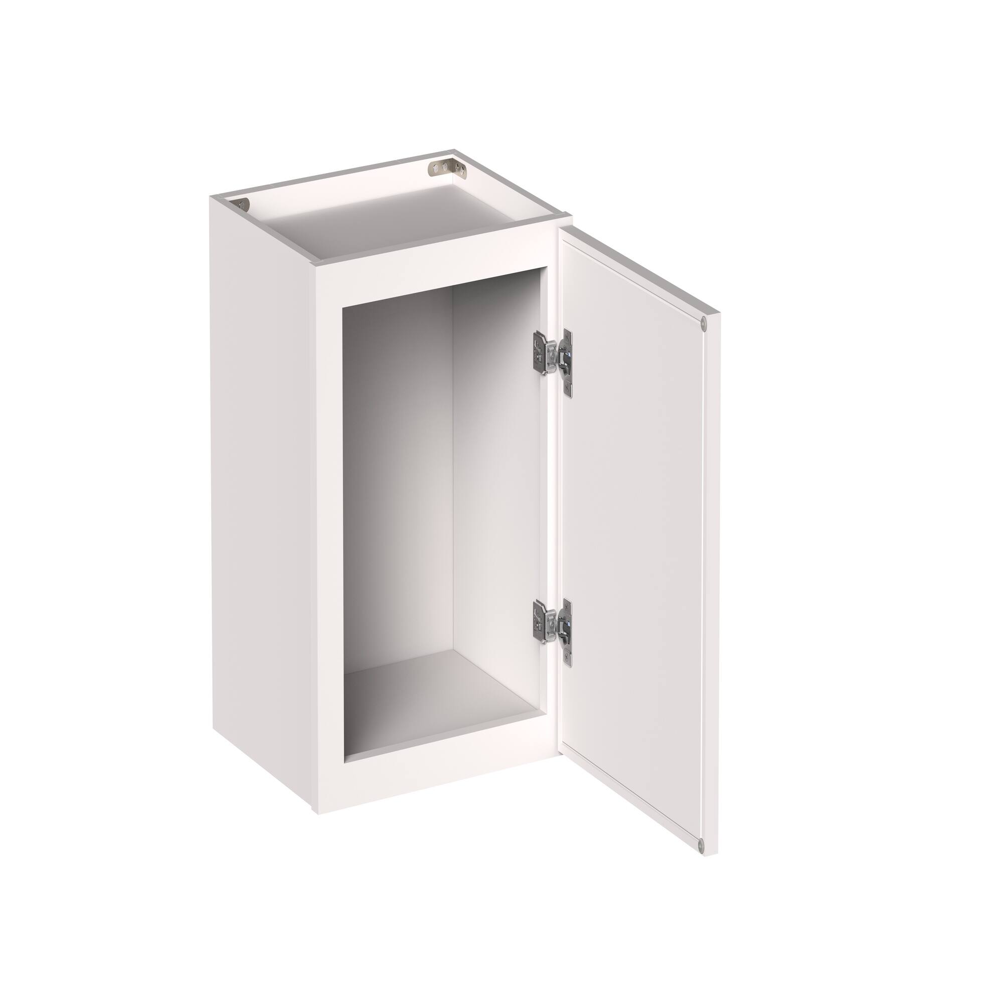 Front. Boyel Living - 15-in W x 18-in H x 12-in D Slim Shaker RTA Kitchen Wall Cabinet with Soft-Close - Snow White.