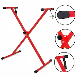 5 CORE - Keyboard Stand X Shape Adjustable Foldable Portable Key Board Stands w Locking Strap